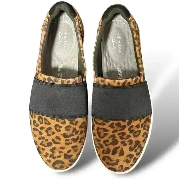 Clarks Pawley Wes Sneaker, Leopard Print Suede, Womens Size 7 **Like New** - Picture 4 of 10